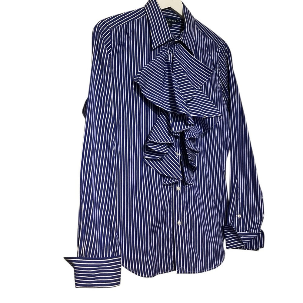 RALPH LAUREN
Blue and White Long Sleeve Keara Shirt NEW - Picture 7 of 14